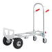 A silver Lavex 2-in-1 hand truck with black pneumatic wheels.