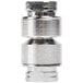 A stainless steel T&S backflow preventer with a silver cap.