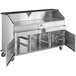 A Regency stainless steel portable bar with ice bin and removable speed rails.