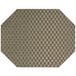 A bronze honeycomb woven vinyl octagon placemat.