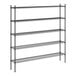 A black metal Regency 5-shelf wire shelving unit.