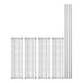 Regency chrome metal shelving with four shelves on metal rods.