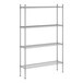 A Regency stainless steel shelving unit with four shelves.