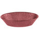 A red polyethylene oval basket.