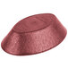 A raspberry polyethylene oval basket on a table.