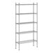 A Regency stainless steel wire shelving unit with four shelves.