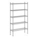 A wireframe of a Regency metal shelving unit with five shelves.