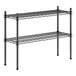 A black metal Regency shelf kit with two shelves on 27" posts.