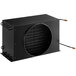 A black Avantco condenser coil with copper tubing.