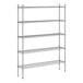 A wireframe of a Regency chrome metal 5-shelf unit.