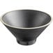 An Acopa Ugoki melamine bowl with a black exterior and ivory interior.