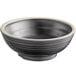 An Acopa Ugoki melamine bowl with a matte black exterior and ivory rim.