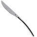 A silver RAK Porcelain steak knife with a black curved handle.