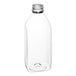 A clear 32 oz. Square Milkman PET bottle with a white lid.