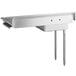 A stainless steel undercounter dishtable with a left-side sink and two supporting legs.