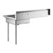 A Regency stainless steel dishtable with a left drainboard.