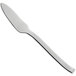 a silver butter knife on a white background