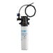 A white and black Bunn water filter with a hose attached.