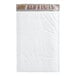 A white self-sealing polyethylene bubble mailer.