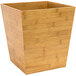 A natural bamboo display stand with a flared top.