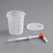 A white plastic container with a white pump and tube.