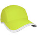 A yellow Headsweats cap with white trim on the front.