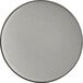 A white melamine plate with a matte grey center and black rim.