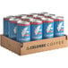 A blue and red La Colombe Oatmilk Pumpkin Spice Latte can in a cardboard box.