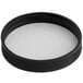 A black ribbed plastic cap with a white foam liner inside.