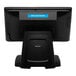 A black Custom PATH15 POS touch screen computer on a counter.