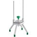 A white and green plastic Garde apple corer with 8 sections and a green handle.