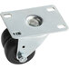 a metal and black wheel with a screw