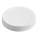 A white ribbed plastic cap with a smooth top, unlined, sized 63/400.