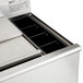 A stainless steel Eagle Group underbar cocktail and ice bin with a cold plate, bottle holders, and a metal tray.