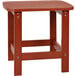 A Flash Furniture Charlestown red faux wood side table with a metal base.