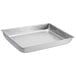 A silver rectangular aluminum cake pan.