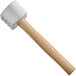 a hammer with a wooden handle