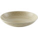 A white Dudson Harvest Norse china bowl with a pattern on it and a curved edge.
