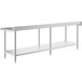 A Regency stainless steel work table with undershelf.