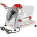 A Berkel medium-duty meat slicer with a red handle.