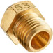 A brass threaded male fitting with the number 3 on it.