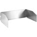 A silver stainless steel wind guard with two hinges.