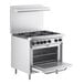 A Main Street Equipment stainless steel commercial gas range with 6 burners and a standard oven.