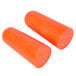 A close-up of a pair of orange Cordova cordless earplugs.