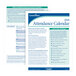 A pack of ComplyRight 2026 white attendance tracking calendar forms for employee attendance management.