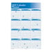 A blue and white calendar planner with blue and white numbers for 2025.