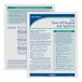 A pack of 50 ComplyRight 2025 Time Off Request and Approval Forms on a counter.