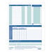 A white sheet of paper with blue and green rectangular forms for the 2024/2025 fiscal year.