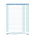 A white paper check sheet with blue lines and white writing.