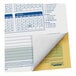 A yellow and blue ComplyRight time off request form with a curled corner.